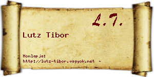 Lutz Tibor névjegykártya